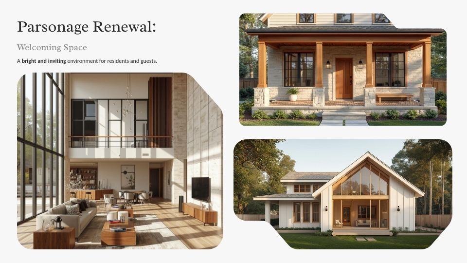 Renewed parsonage interior and exterior